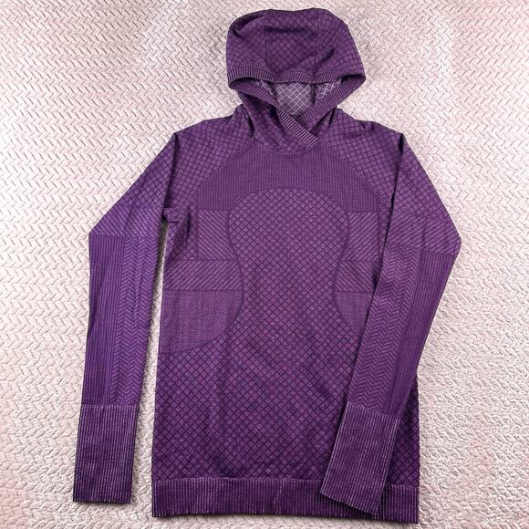 Lululemon Rest Less Hoodie Womens 6 Running Athletic Base Layer Purple Patchwork - Picture 2 of 10